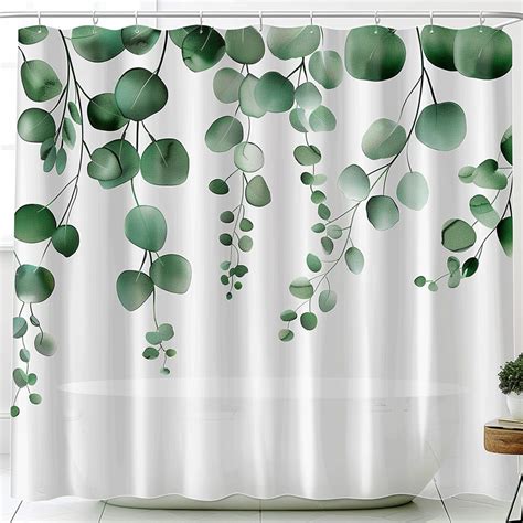 Refresh Your Bathroom With Eucalyptus Bliss White Shower Curtain