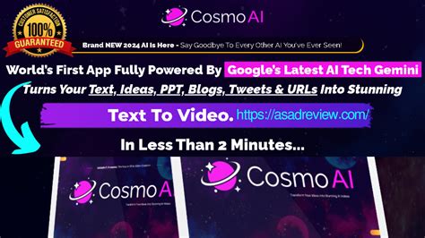 Cosmo AI Review – World’s First AI App To Create Any Video