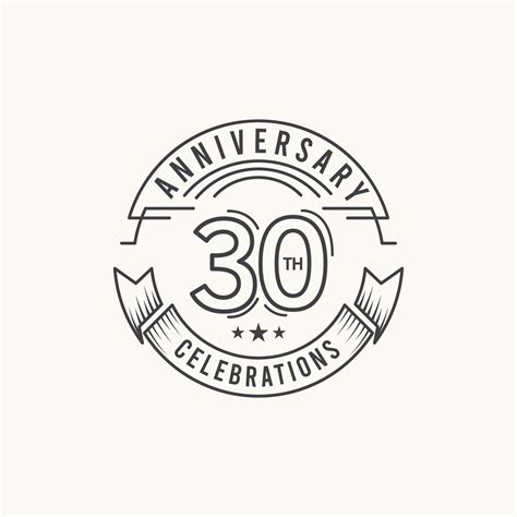 30 Years Anniversary Celebration Logo Vector Template Design