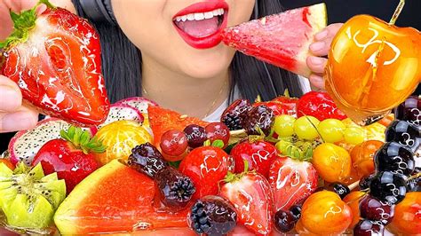 Asmr Colorful Candied Fruits Tanghulu No Talking Mukbang Ice Cracking Eating Sounds Asmr Phan