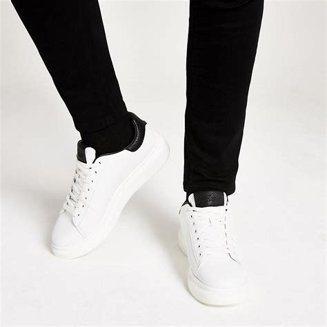 River Island White Chunky Sole Lace Up Trainers For Men Lyst