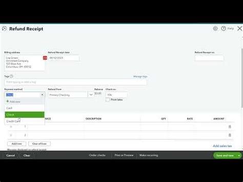 Issuing A Refund In Quickbooks Online How To Use A Refund Receipt In