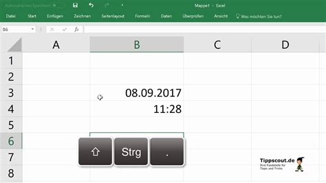 Excel Aktuelles Datum Und Uhrzeit Eingeben YouTube