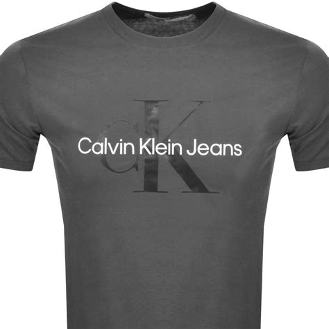 Calvin Klein Jeans Monogram Logo T Shirt Grey Mainline Menswear United States