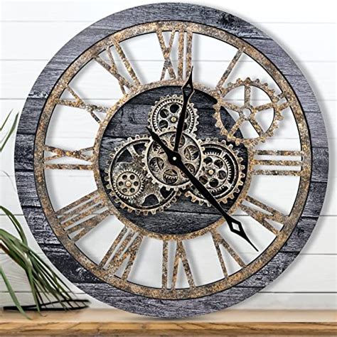 The B Style Large Wall Clock 24 Inch Moving Gear Wall Clock Oversized