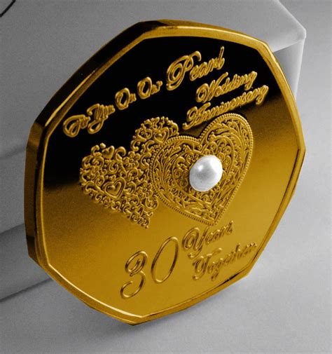 Our 30th Pearl Wedding Anniversary 24ct Gold Commemorative T