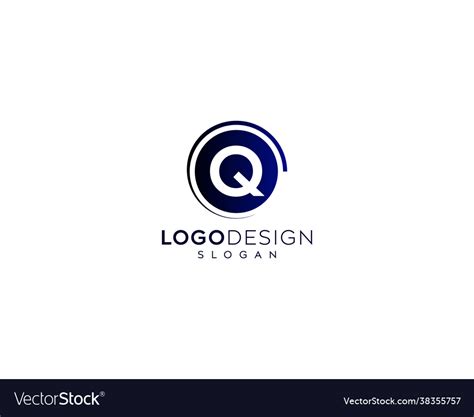 Minimalist letter q logo design Royalty Free Vector Image