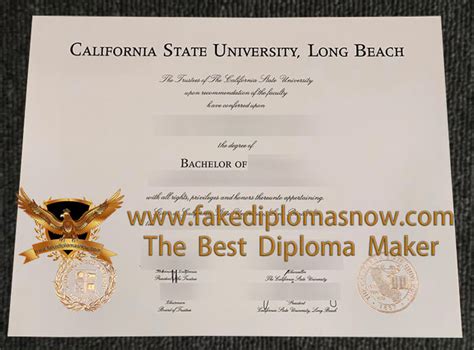 Csulb Diploma Sample Buy A Fake California State University Long Beach Degree Purchase