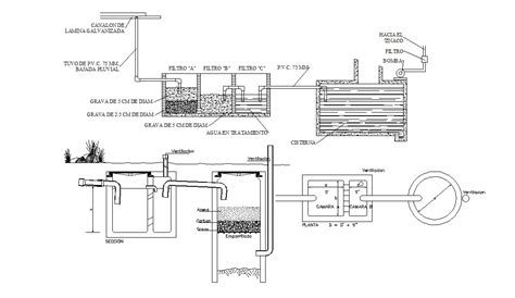 Water Filtration Design 2d Autocad Plumbing Block Cadbull