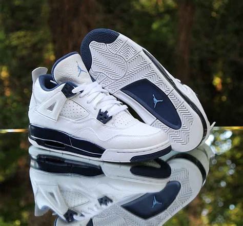 Nike Air Jordan 4 Retro Bg Legend Blue White Midnight Navy 408452 107