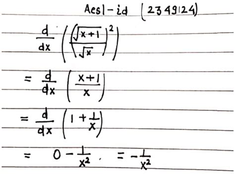 If Y Lnx 2 Then Value Of Dy Dx Is