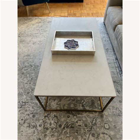 Cb Two Tone White And Gray Marble Coffee Table Aptdeco