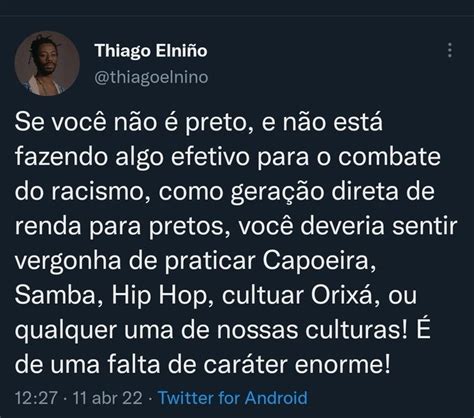 Casos Isolados De Racismo Contra Brancos On Twitter