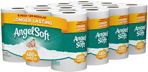 Angel Soft Toilet Paper Bath Tissue Mega Rolls Ply Sheets