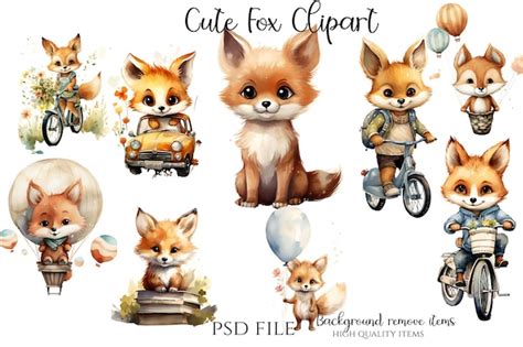 Clipart D Illustration De Renard Mignon Psd Premium