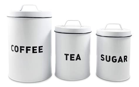 Buy Coffee Tea Sugar Canister Set 3 Piece Modern Farmhouse Kitchen