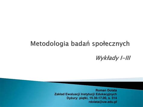 Ppt Metodologia Bada Spo Ecznych Wyk Ady I Iii Powerpoint