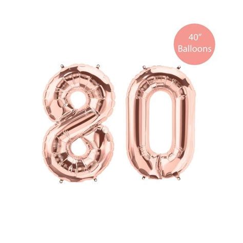 80 Rose Gold Balloons 80 Giant Number Balloons Rose Gold 80 Jumbo