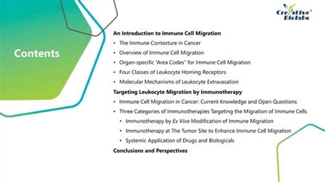 Immune Cell Migration In Cancer And Immunotherapy Creative Biolabs Ppt