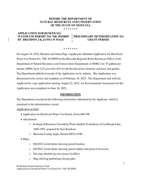 Fillable Online Dnrc Mt Straight River Groundwater Management Area Plan