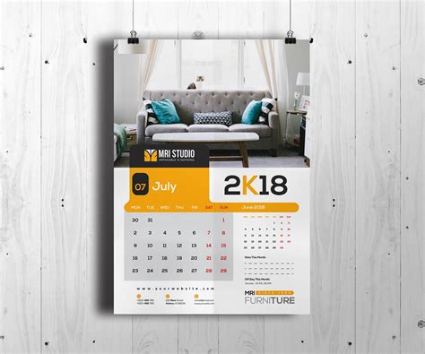 Calendar Template On Behance