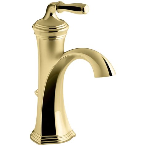 Kohler Devonshire Vibrant Polished Brass 1 Handle Single Hole Watersense Bathroom Sink Faucet