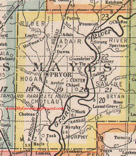 Mayes County Oklahoma 1922 Map