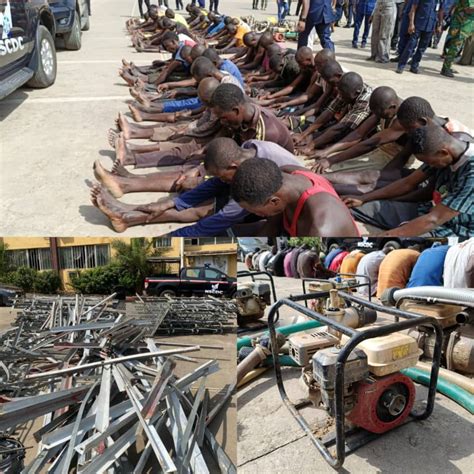 Fct Nscdc Parades Suspected Illegal Miners Telecommunication Mast