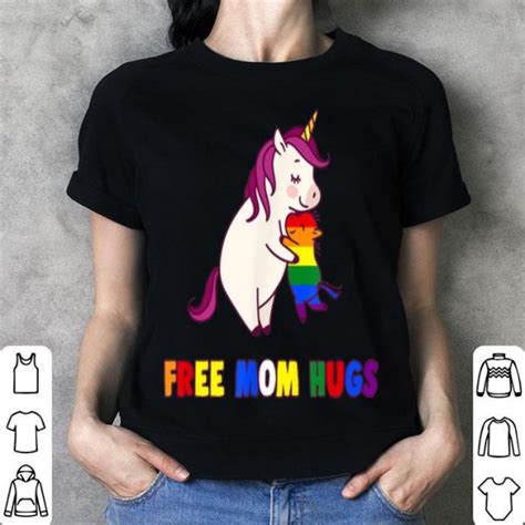 Proud Ally Free Unicorn Mom Hugs Lgbt Pride Love Heart Tshi Shirt Hoodie Sweater Longsleeve T