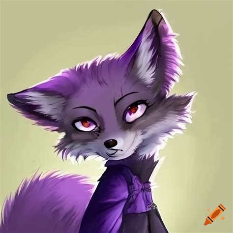 Black And Purple Anthropomorphic Fennec Fox Furry On Craiyon