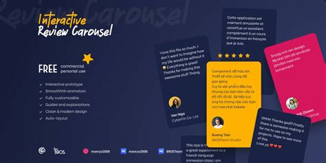 Figma Interactive Review Carousel Template Ui4free