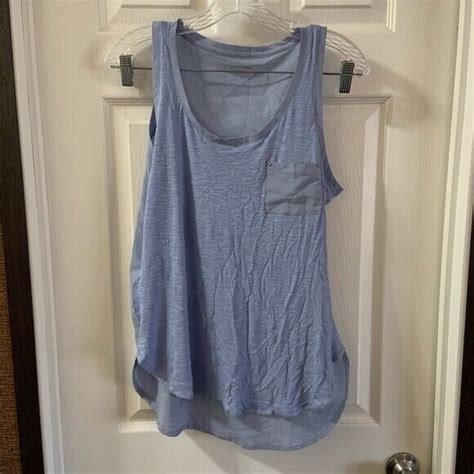 Calvin Klein Women S Blue Scoop Neck Sleeveless Chiffon Back Tank Size