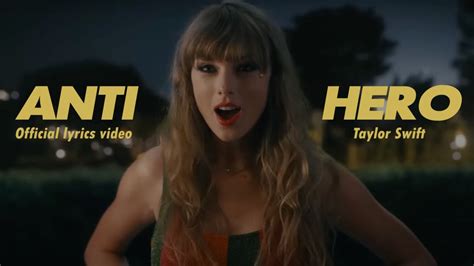 Tylor Swift Anti Hero Official Lyrics Video Visualizer Youtube