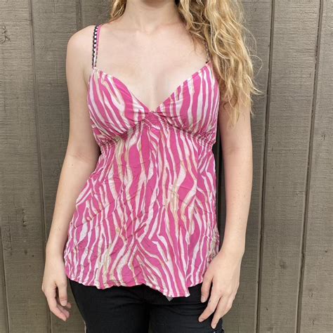 Mcbling Y K Vintage Hot Pink Zebra Pink Tank Top Depop