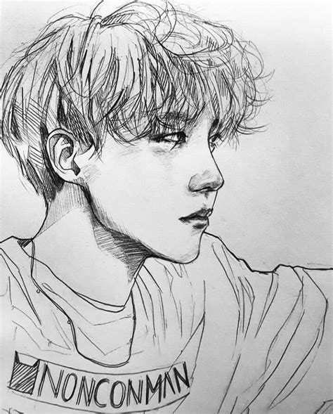 JHOPE PENCIL FANART CR Nonconman Kpop Drawings Art Drawings