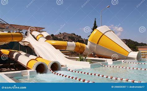 WaterPark Faliraki, Water Slides and Pools. Faliraki, Greece Editorial ...