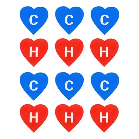 Uxcell Self Stick C H Water Label Pairs Pack Acrylic Heart Shape Hot Cold Sticker Signs