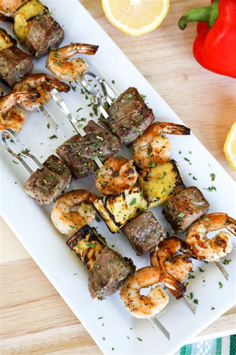 Grilled Steak And Shrimp Surf And Turf Kabobs The Southern Thing