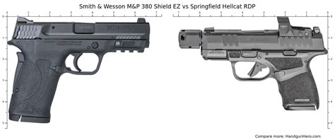 Smith And Wesson Mandp 380 Shield Ez Vs Springfield Hellcat Rdp Vs Springfield Hellcat Pro Size