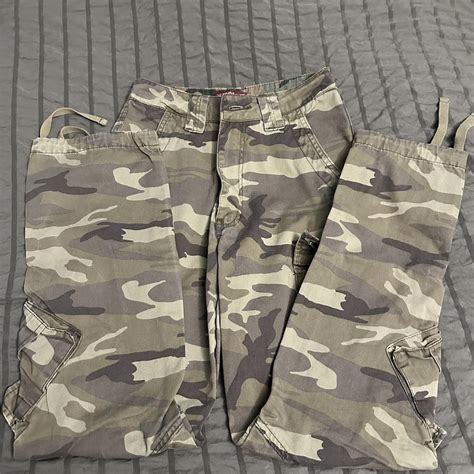 Army Print Cargo Pants They Are A Size 29 But Fit Depop