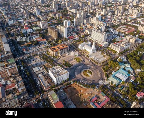 Aerial View Of Independance Square In Maputo Capital City Of