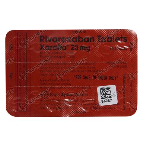 Xarelto 20 Mg Tablet 28 Uses Side Effects Price And Dosage Pharmeasy