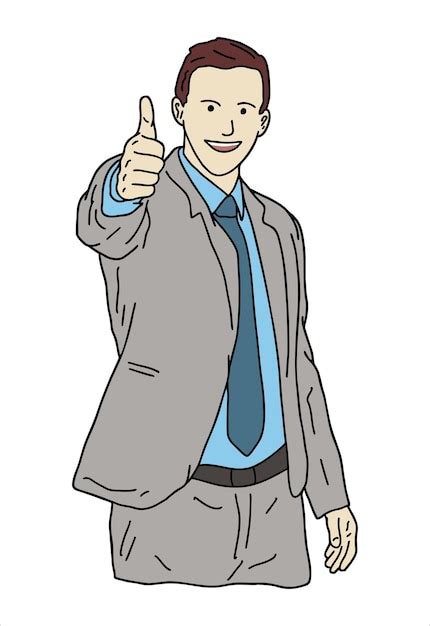 Premium Vector | A man in a suit giving a thumbs up.