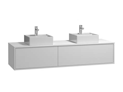 Mobile Per Bagno Sospeso Doppio Lavabo Bianco L150 X H32 Cm ISAURE