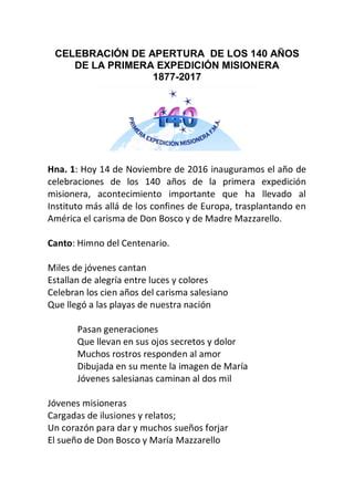 Apertura 140 años misiones CMA PDF