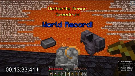 Netherite Armor Speedrun Ssg World Record Youtube