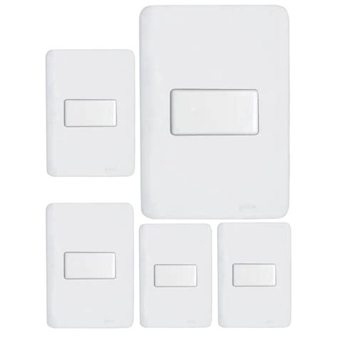 Kit Conjunto Interruptor Simples Tecla Perlex Nova Aros A Branco