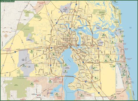 Jacksonville Florida Zip Code Boundary Map Duval County