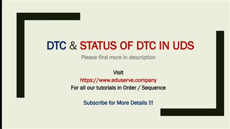 Dtc Status Status Of Dtc Unified Diagnostic Services Uds Protocol