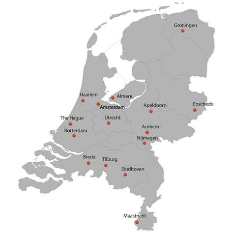 Premium Vector | Detailed map of the netherlands